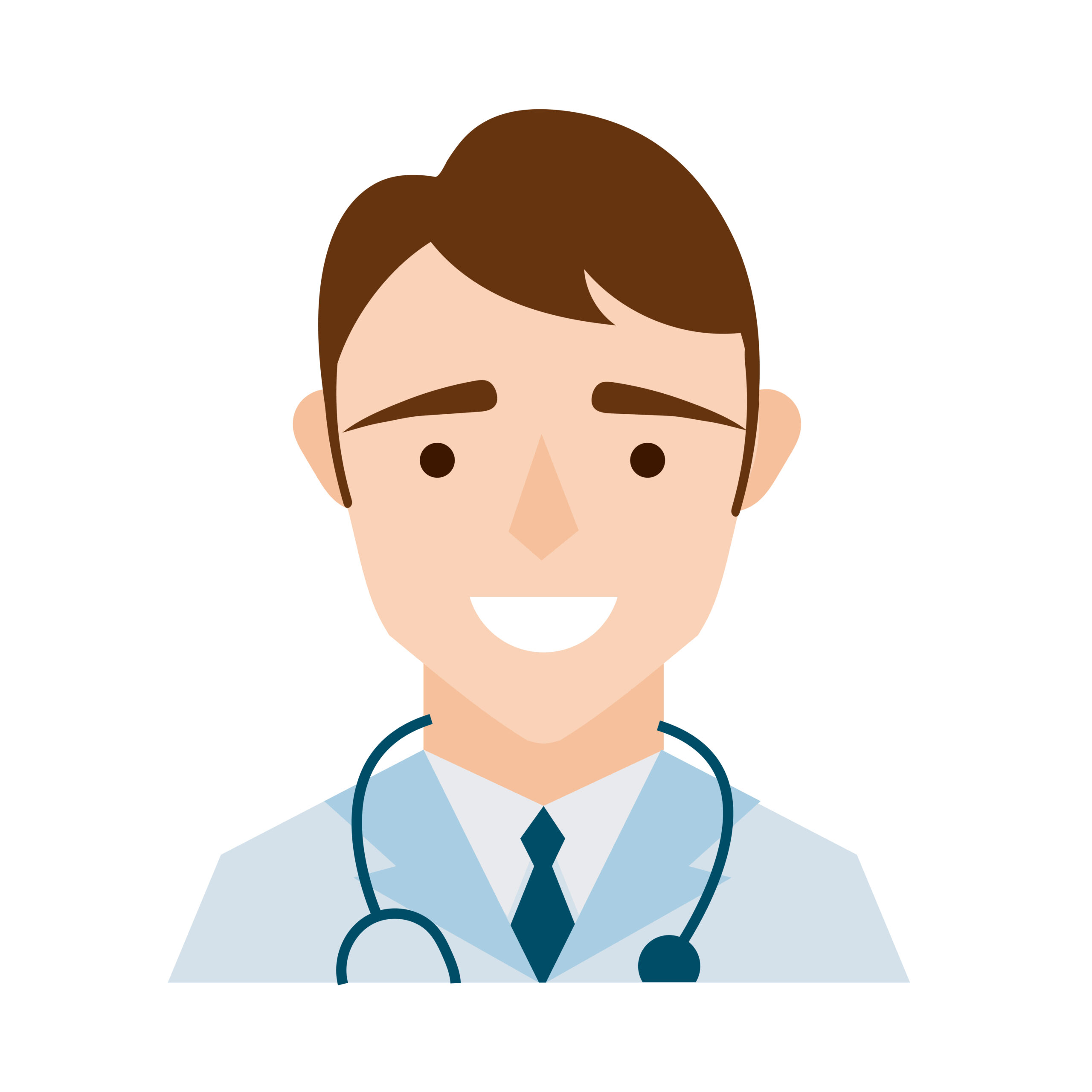 doctor with stethoscope character flat style